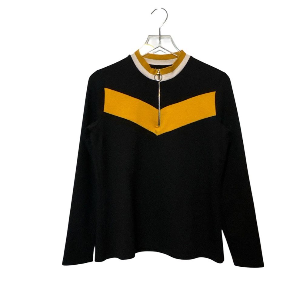 Vero Moda Black Top with Gold and White Accents